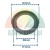 Black rubber gasket with dimensions: outer diameter 127mm, seating diameter 117mm and inner diameter 90mm.