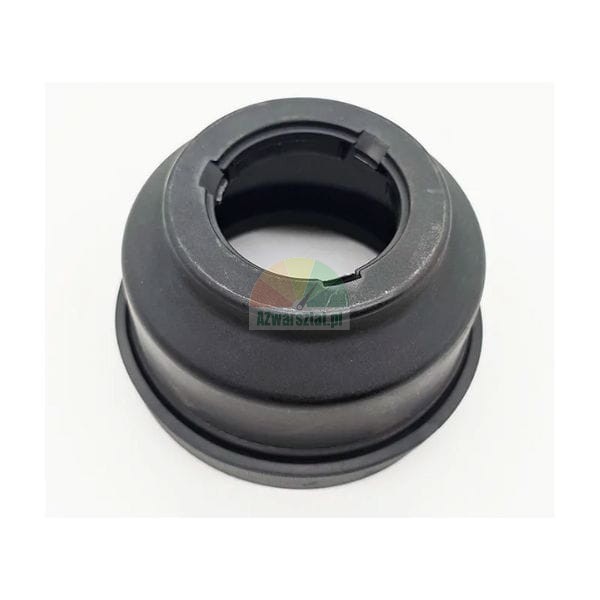 Black metal cap or shock absorber dust cover, circular shape on a white background.