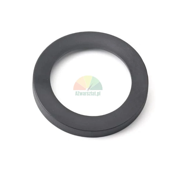 Black metal ring with knurled edge on a white background