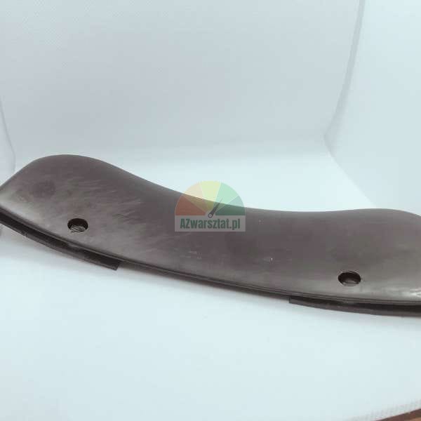 Long, black curved plastic part with two circular holes.