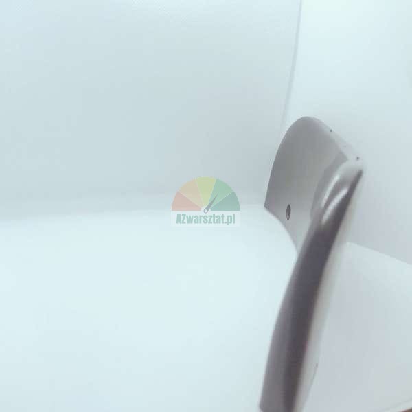 Profile view of a dark grey curved component on a white background.