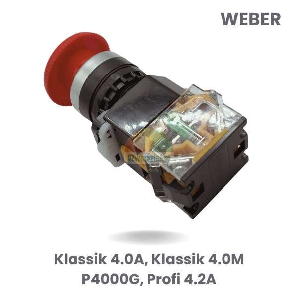 Weber Replacement: Emergency stop switch Klassik 4.0A, Klassik 4.0M, P4000G, Profi 4.2A - red mushroom button