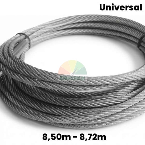 Universal steel cable for two-post lift with length 8.50m - 8.72m