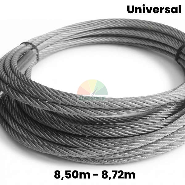 Universal steel cable for two-post lift with length 8.50m - 8.72m