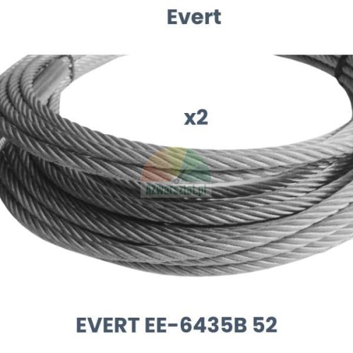 Set of 2 steel cables for Evert EE-6435B 52 four-post lift