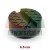 Black round rubber jack pad 6.5 cm diameter with a protective slot for car lifts.