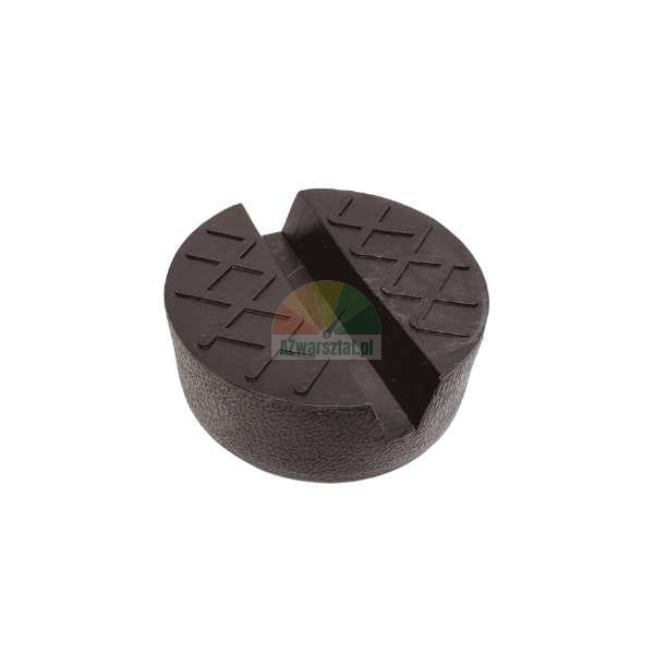 Rubber jack pad adapter with slot and anti-slip textured surface