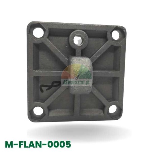 Actuator mounting flange with eyelet 9 cm, metal bracket with four mounting holes.