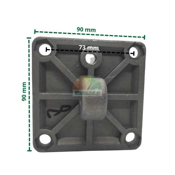 Actuator mounting flange with eyelet 90x90 mm