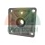 Metal square flange housing with a central bearing and mounting holes on a white background.