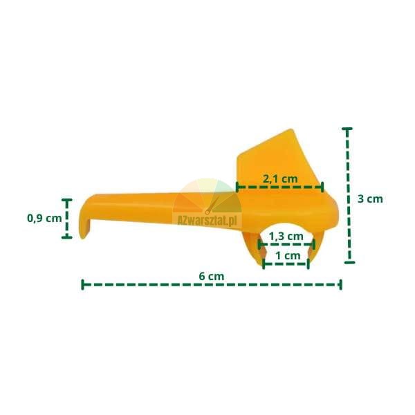 Yellow mounting foot cover Type K with dimensions