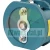 Close-up of a teal rotary cam switch component showing the metal mounting plate with two nuts and a central square shaft.