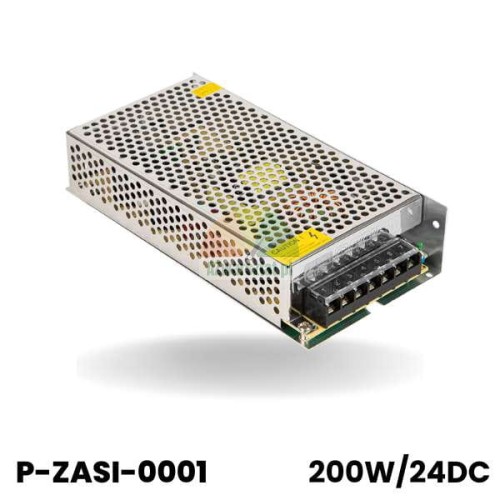 Modular power supply 200W 24V DC in a perforated metal casing model P-ZASI-0001