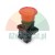 Red emergency stop mushroom button E-Stop with black housing and arrows on top.