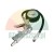 Tire pressure gauge gun with a flexible black hose and analog dial.