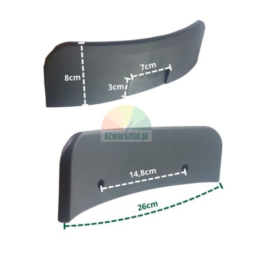 Plastic cover for bead breaker blade with dimensions