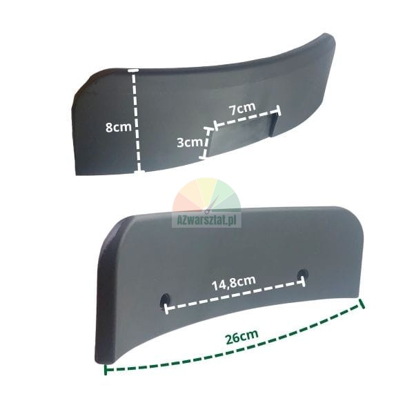 Plastic cover for bead breaker blade with dimensions