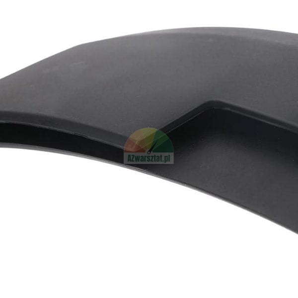 Close-up of a matte black plastic automotive component with a curved edge.