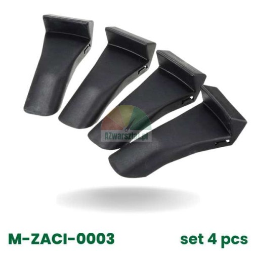 Set of four long black plastic protective jaw covers for tire changer clamps