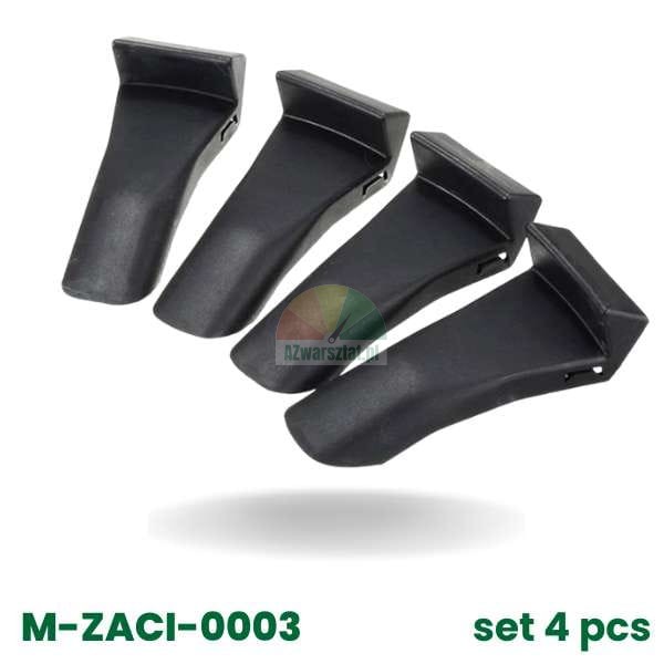 Set of four long black plastic protective jaw covers for tire changer clamps