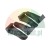 Set of four black plastic mounting brackets for a roof rack on a white background.