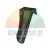 Black plastic guide component with a curved shape and internal ribbing.