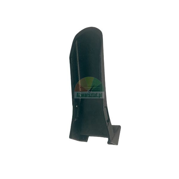 Black plastic spare part, cover or bracket, isolated on white background.