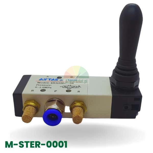 AirTAC 4HA230C-08 pneumatic control valve with manual up-down lever.