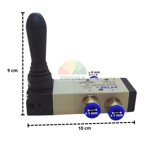 Pneumatic hand lever valve with up-down control