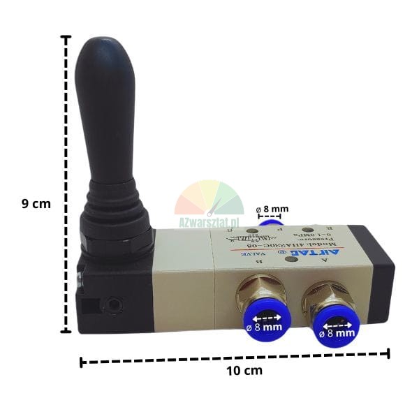 Pneumatic hand lever valve with up-down control