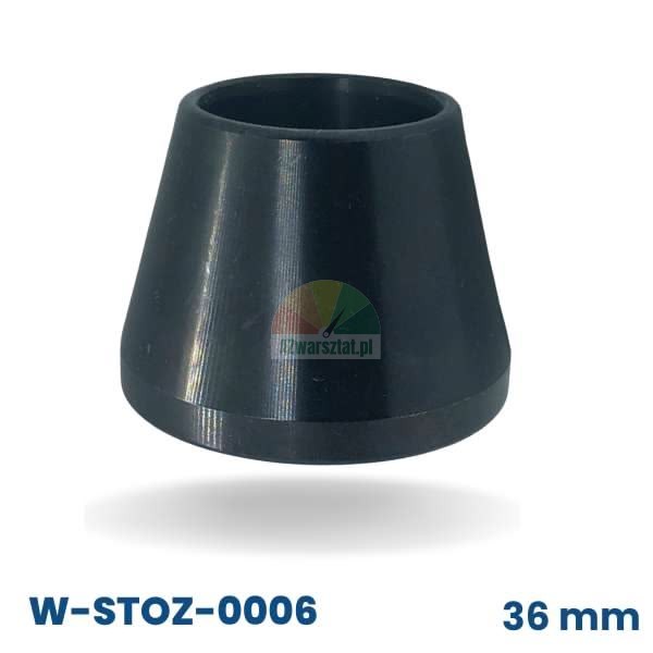 Smallest black centering cone for wheel balancer, 36 mm shaft, range 4.4 cm - 6.2 cm.