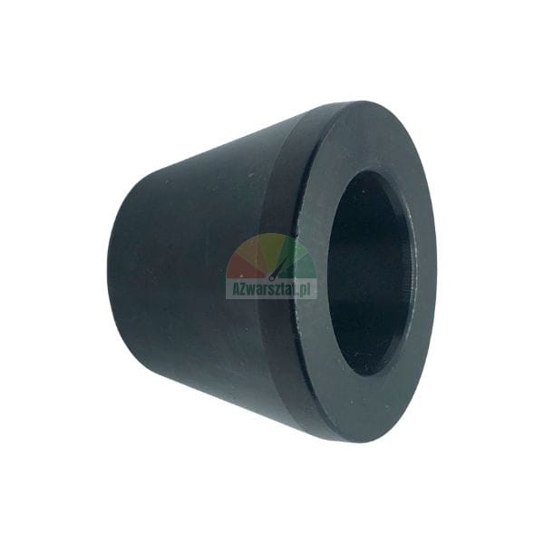 Black rubber cone bushing with a center hole for industrial damping.