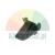 Black plastic cover or clip for an electronic device on a white background.