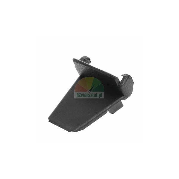Black plastic cover or clip for an electronic device on a white background.