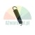 Black tension spring with hooks on both ends on a white background.