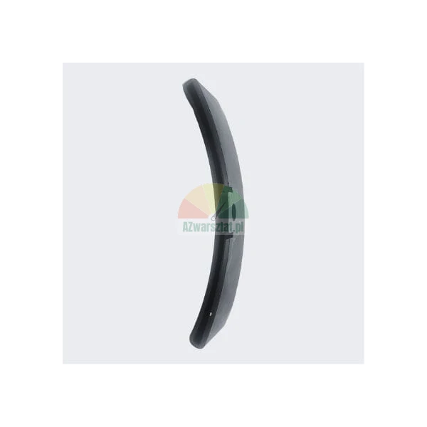 Black curved plastic component with a mounting hole shown from the side