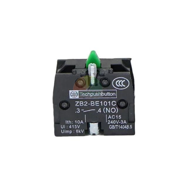 Electrical contact block Techpushbutton ZB2-BE101C NO normally open, black with green actuator