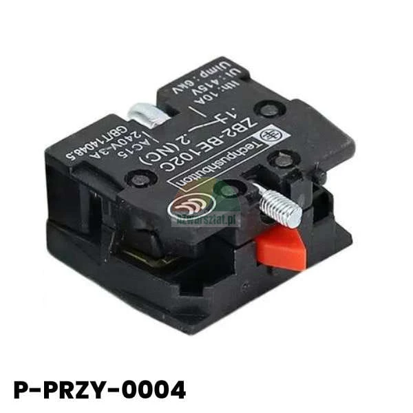 Push button contact block ZB2-BE102C 1xNC black with red plunger