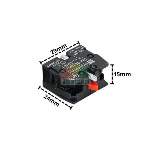 Normally closed NC contact block for push button 29x24x15 mm