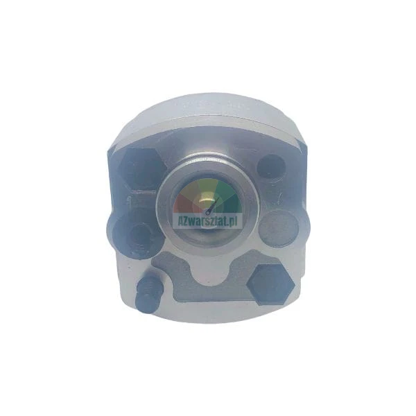 Metal pump or valve component with visible shaft and mounting holes on a white background.