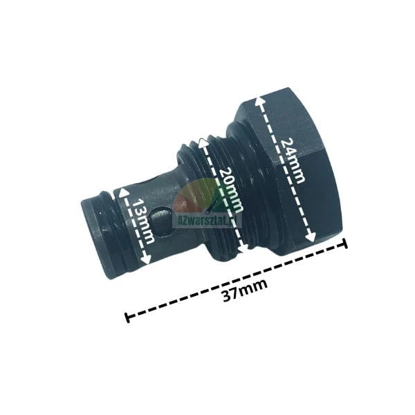 Check valve 20mm thread with technical dimensions