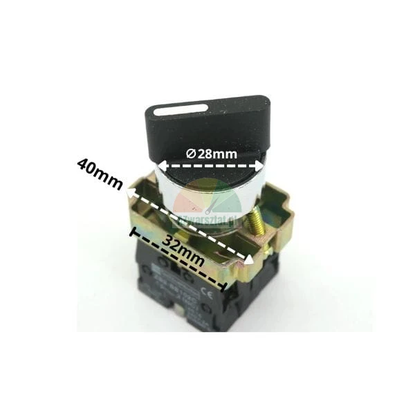 Rotary switch 2xNO with dimensions