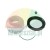 Black rubber seal and white housing component with assembly arrows