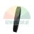 Black rubber drive belt with a ribbed surface shown on a white background.