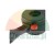 Black plastic tool handle mechanism with a red adjustment button
