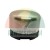 Silver metal cap with a black plastic base on a white background.