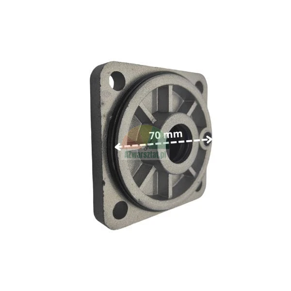 Metal flange housing with O-ring seal and 70 mm diameter measurement mark.