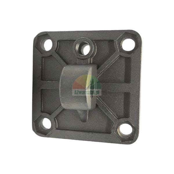Metal flange mounting bracket with an eyelet and four mounting holes