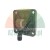 Metal mounting plate with an eyelet and black elbow pneumatic fitting