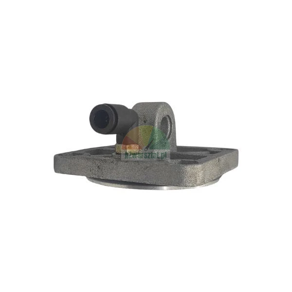Metal base with a black pneumatic elbow fitting.